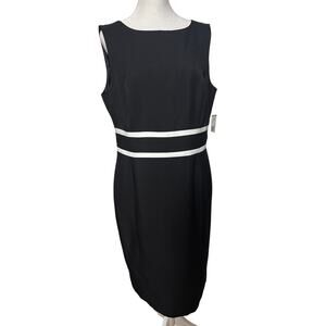 Elegant Black Label Evan-Picone Black & White Sheath Dress, Size 12
